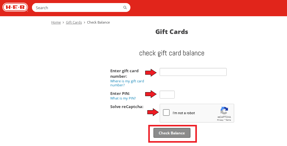 Checking Your H E B Gift Card Balance
